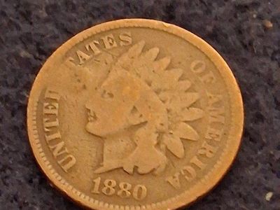 1880 p Indian head penny $4