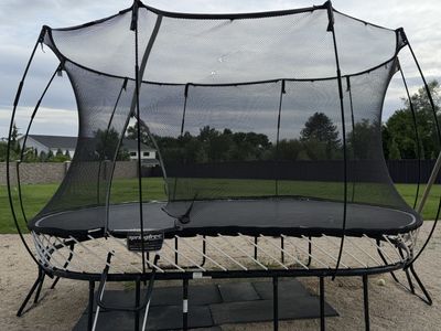 Springfree Large Oval Trampoline $600 OBO - Mat 8ft x 13ft - Safety Enclosure - Great Condition