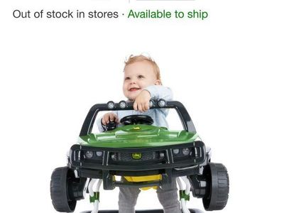 Bright Starts John Deere Gator 4 Ways to Play Walker - Adjustable, Music, Folds for Storage