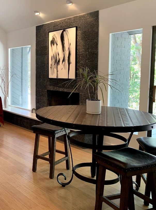 Rustic Spanish style Round Table and matching chairs