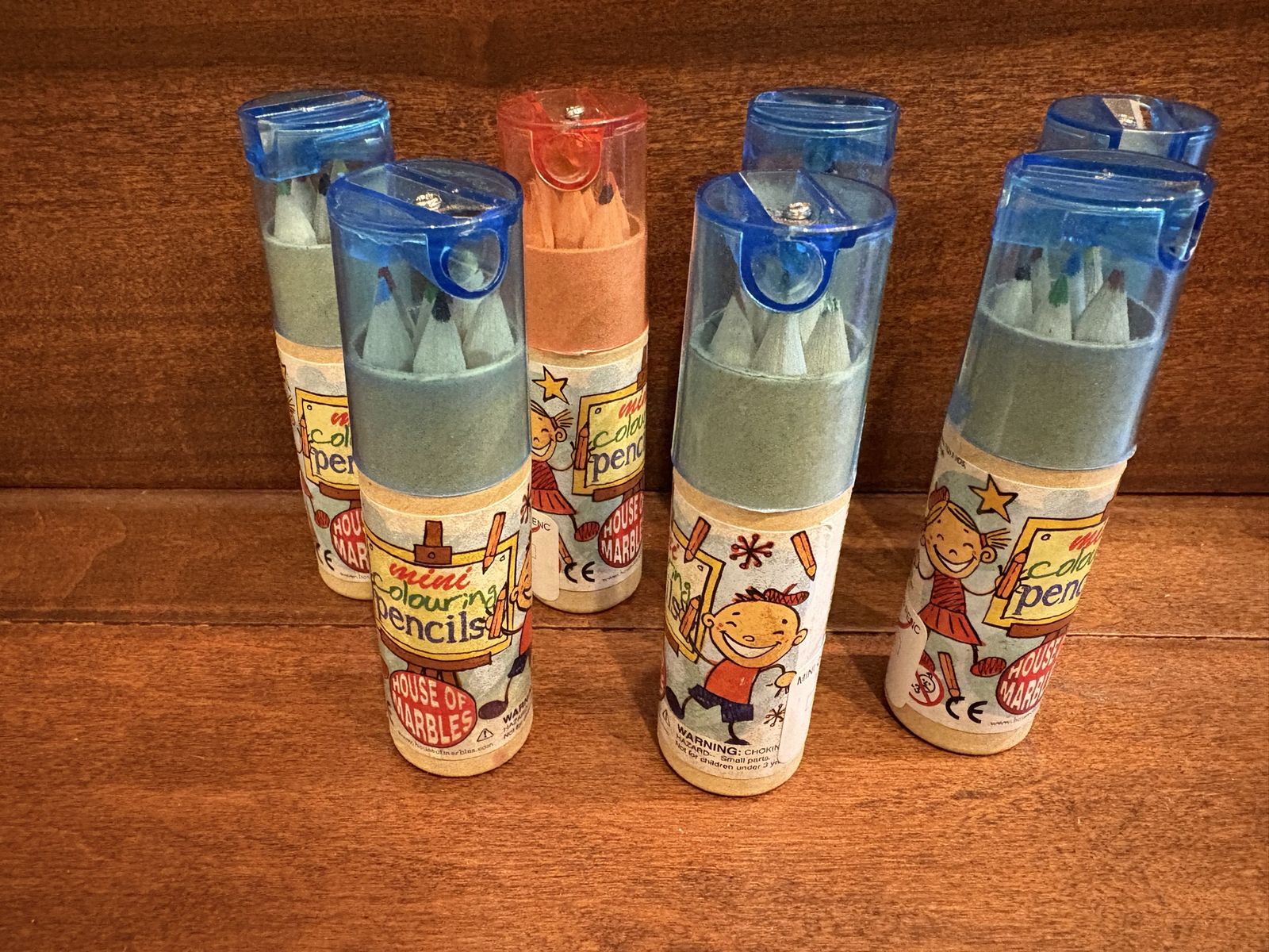 7 New Sets of Small Colored Pencils w/ Sharpener Lids