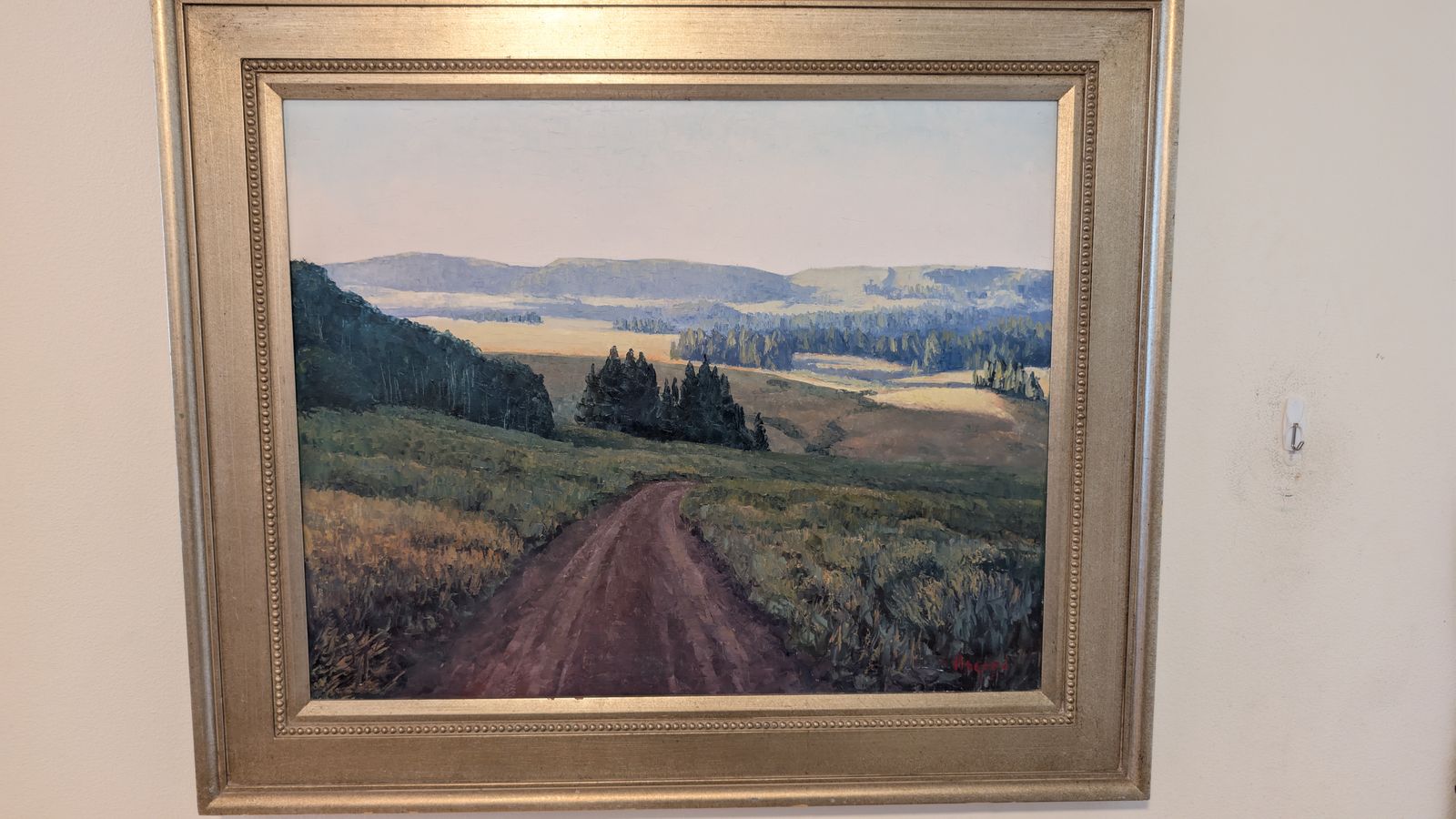 Utah Painter Douglas Aagard "Wolf Creek Road" Oil on Canvas Painting 24" x 30" Gold Gilt Frame