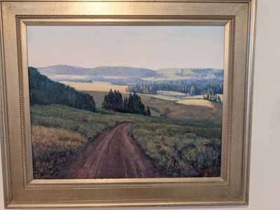 Utah Painter Douglas Aagard "Wolf Creek Road" Oil on Canvas Painting 24" x 30" Gold Gilt Frame