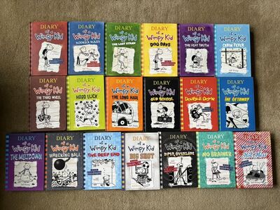 19 Diary of a Wimpy Kid Books, by Jeff Kinney (hardcovers)