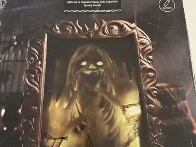 Ashland Halloween Light Up Haunted Mirror 13.9 in Motion Sound Activated Prop