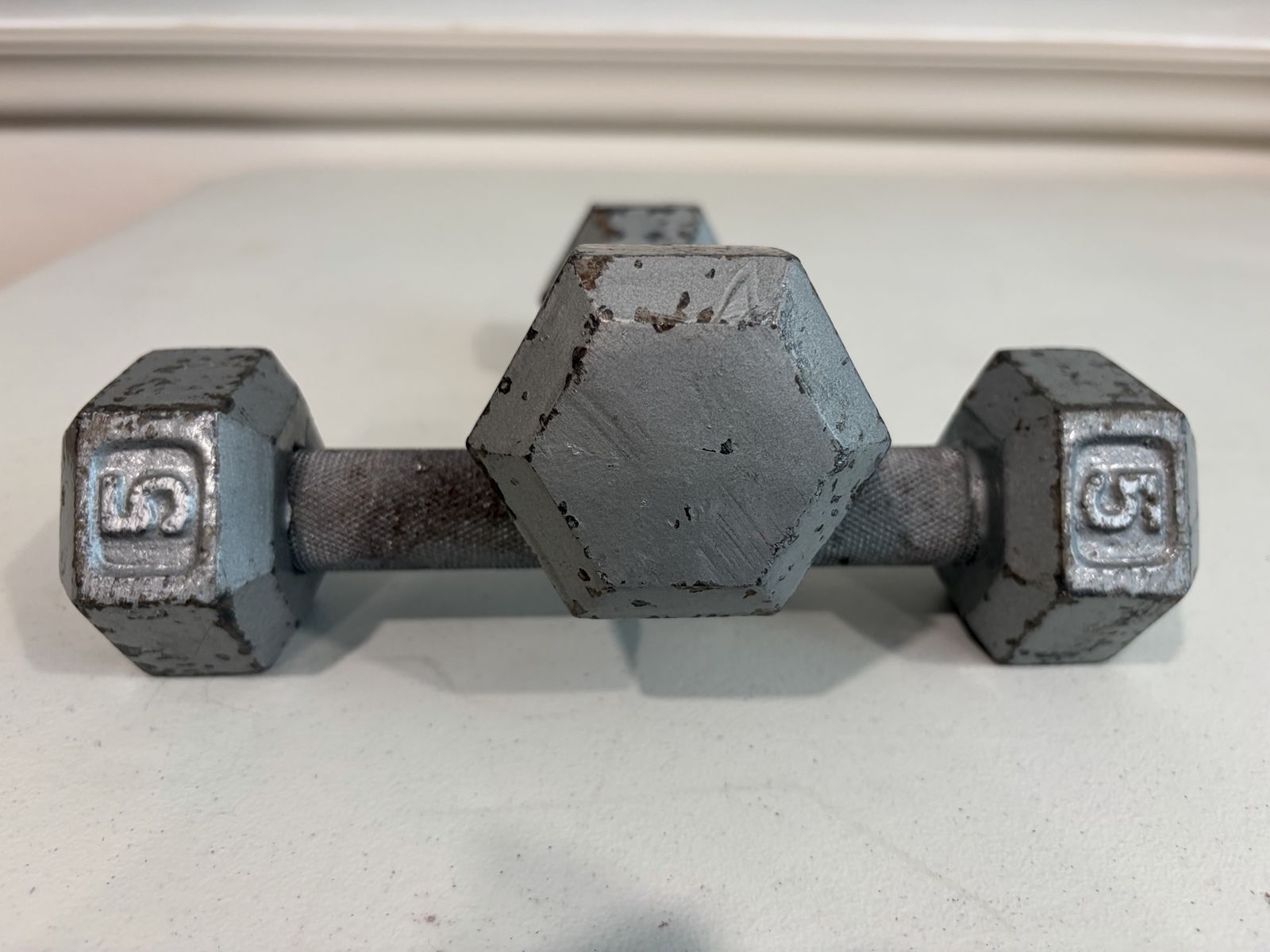Hex Head Dumbbells - 5 lbs Pair, Used Weightlifting Free Weights