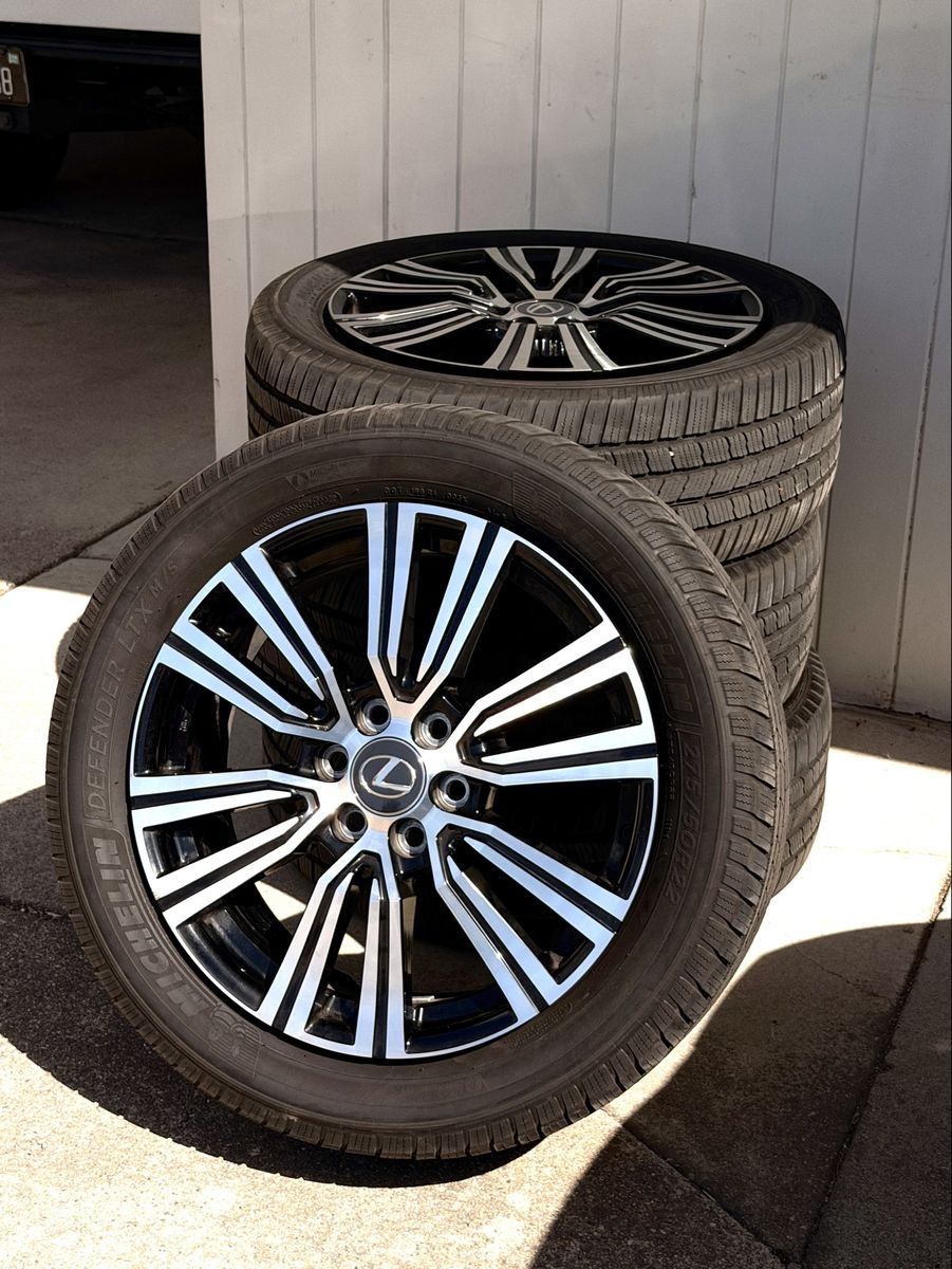 OEM Lexus LX600 22” Wheels + Michelin Defender LTX M/S Tires — Set of 4