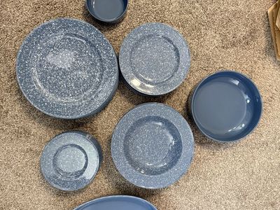 Mikasa Ultrastone Country Blue 35-Piece Dinnerware Set – Service for 8