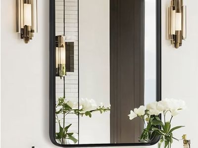Black Framed Bathroom Vanity Mirror 22"x30" Wall Mounted Horizontal/Vertical