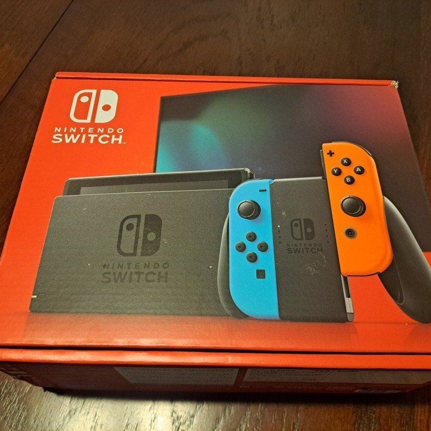 Nintendo Switch Console with Blue & Orange Joy-Cons
