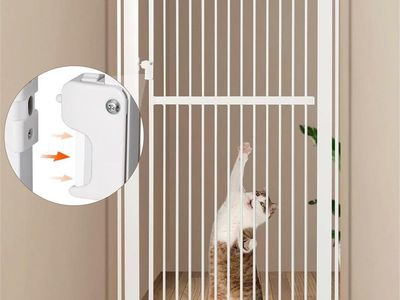 Keeric Metal Extra Tall Cat Pet Gate with Double Safety Lock - New