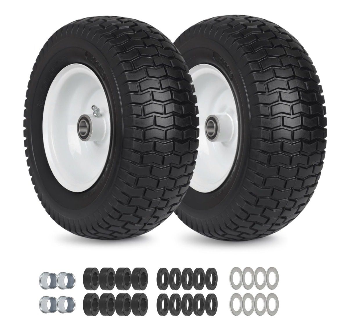 Brand new! 2 Pack, 13x5.00-6 Flat Free Lawn Mower Tire and Wheel