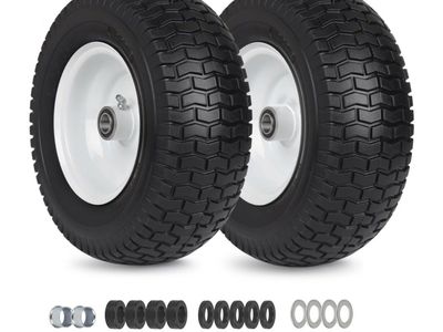 Brand new! 2 Pack, 13x5.00-6 Flat Free Lawn Mower Tire and Wheel