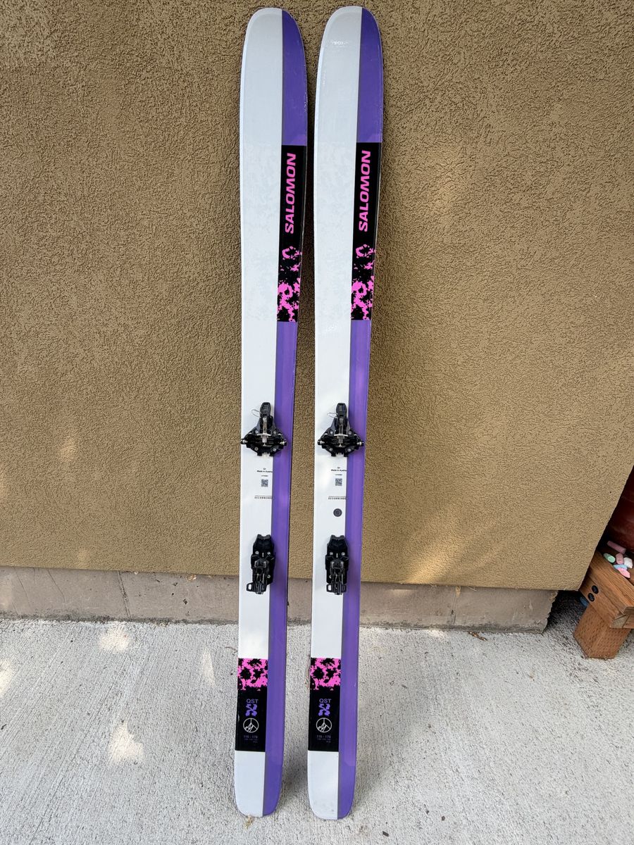Salomon QST X 178cm touring skis, Salomon Summit Bindings, and skins