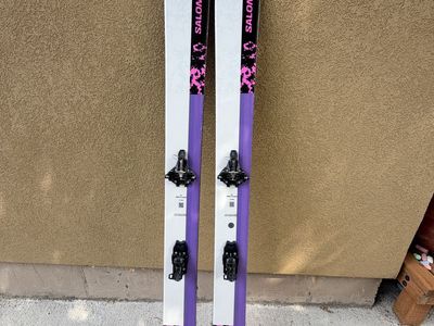 Salomon QST X 178cm touring skis, Salomon Summit Bindings, and skins