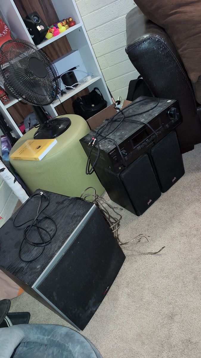 Sony STR-DH130 Receiver + Polk Audio Speakers & PSW10 Subwoofer – Working 2.1 Home Audio Setup