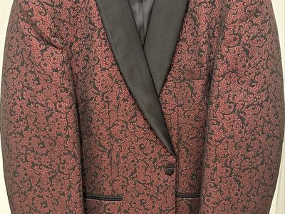 Men’s Red Floral Tuxedo Jacket (L) – Worn Once