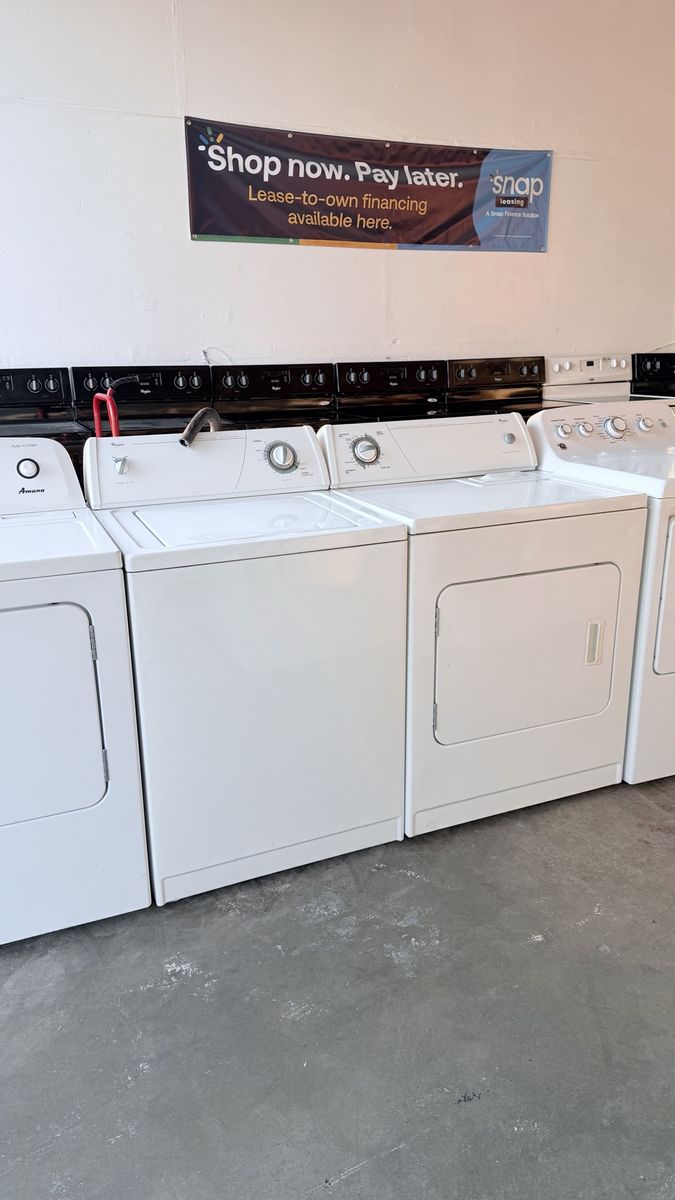 Whirlpool White Top-Load Washing Machine and Electric Dryer Set