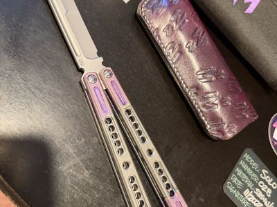 Hansen Metals Solo Balisong #028 Butterfly Knife - S3SVN/Ti, Purple/Silver, Like New