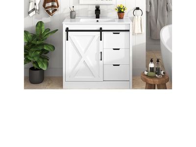 Small Bath White Mirror, 22 X width 34 height