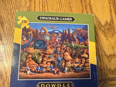 Dowdle "Dinosaur Games" 210-Piece Personal Puzzle (9x11 in.) - Prehistoric Fun for All Ages