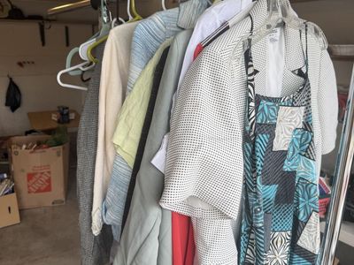 Lots of dresses, shirts, pants...