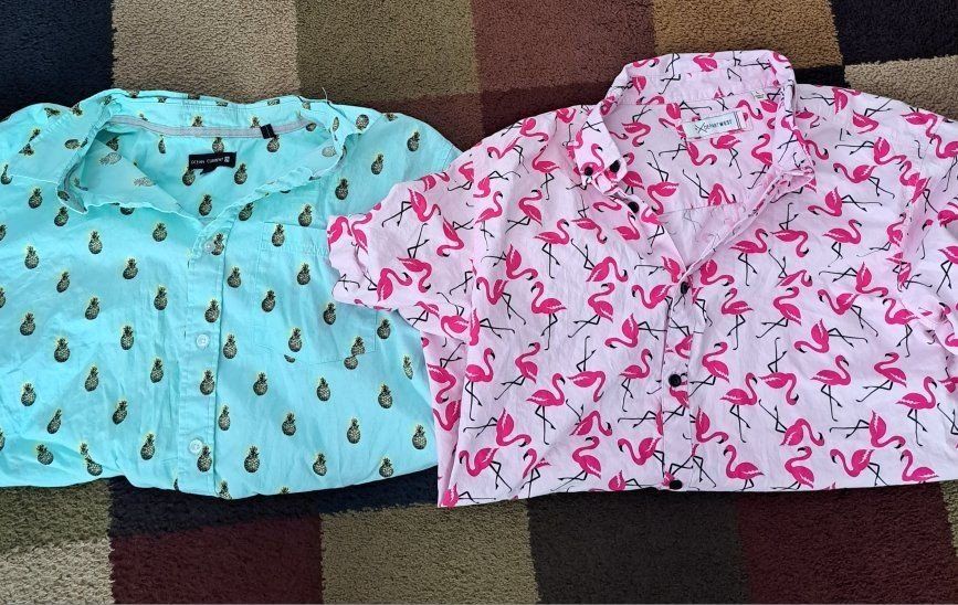 2 fun mens button up shirts 
