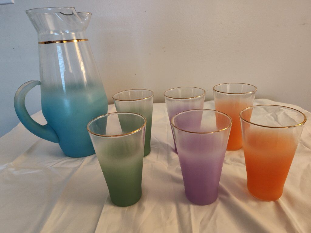 Vintage Blendo Pitcher and Glass Set