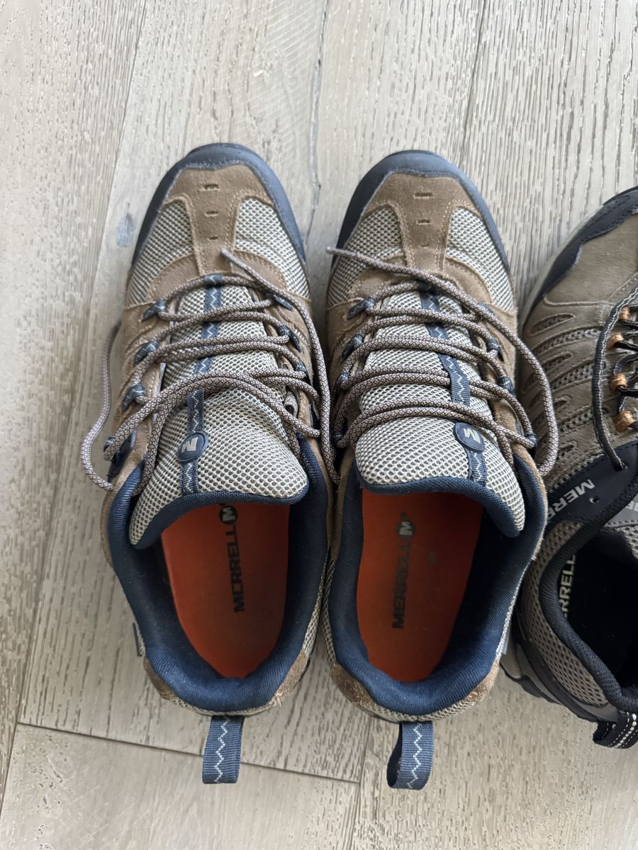 2 pairs Merrell Men's MoabVent Hiking Shoes - Sz 15, Low-Cut, Breathable, Suede/Mesh, Used