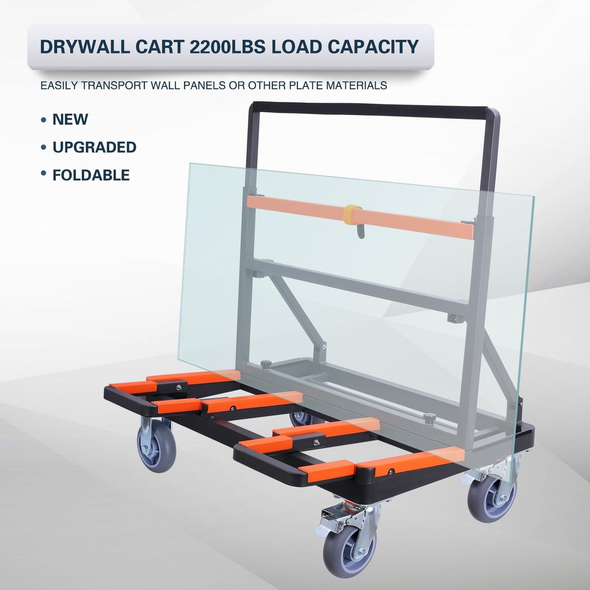 HEAVY DUTY FOLDING GLASS CART / SLAB DOLLY – NEW
