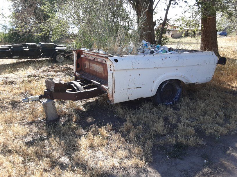 old Ford truck bed trailer