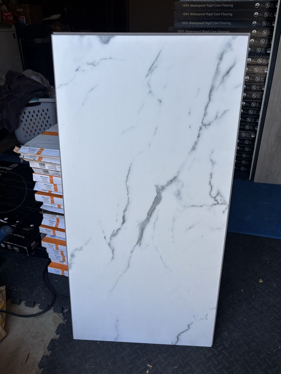 New 22 MIL Lifeproof Brookfield Marble LVP Tile Flooring
