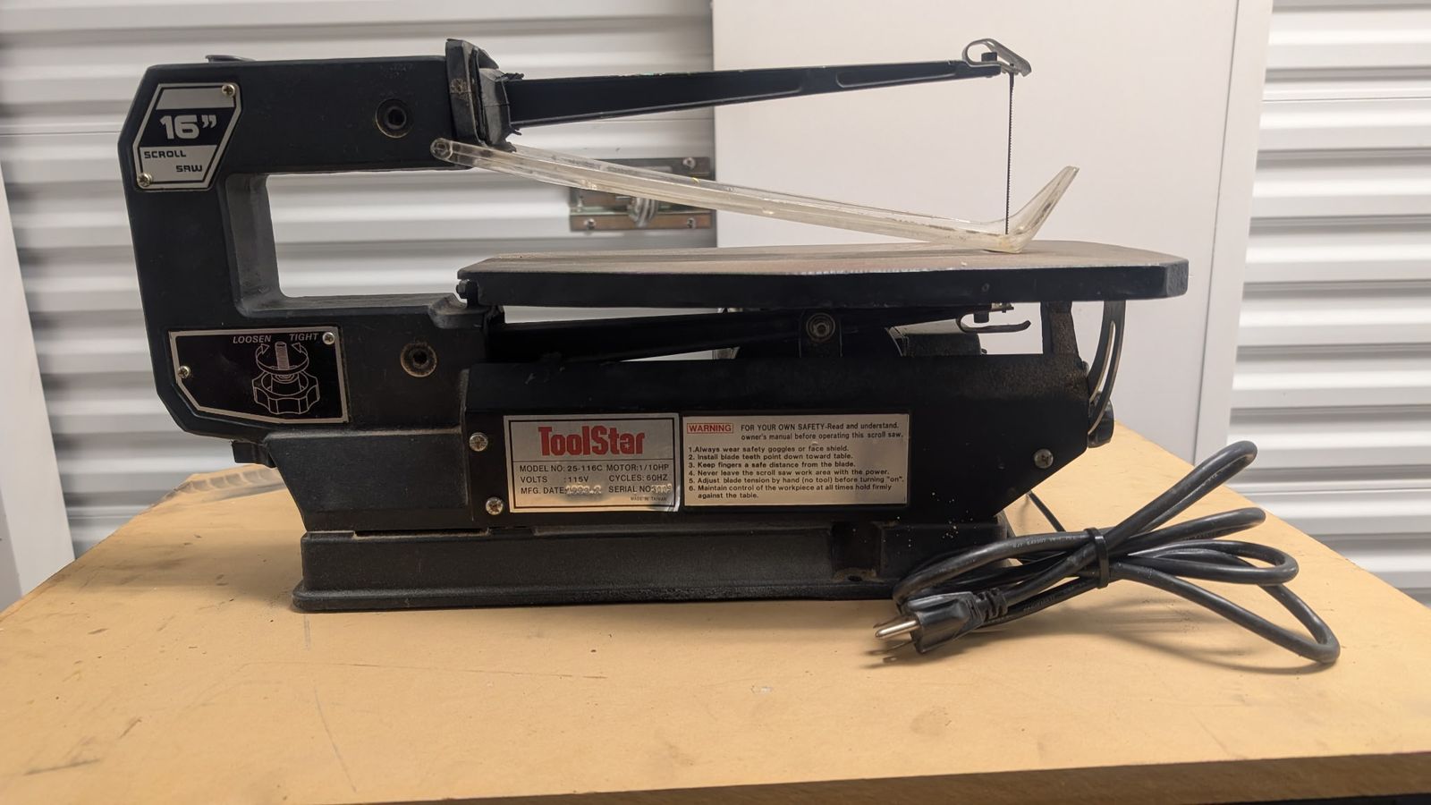 Toolstar 16" Scroll Saw $35.00