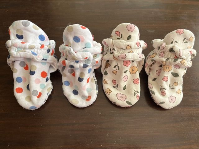 Zutano Organic Cotton Gripper Baby Booties  - Two Pairs
