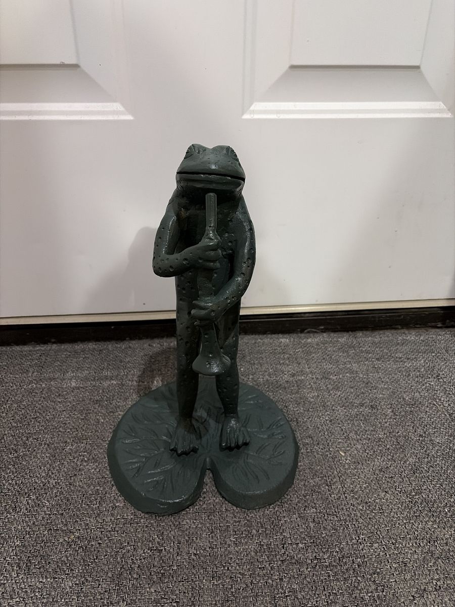 Darling Vintage Cast Iron Frog W/ Horn