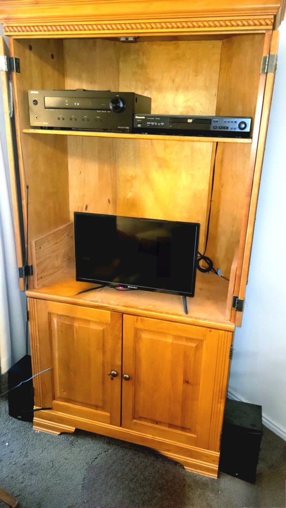Wooden TV Armoire Entertainment Center