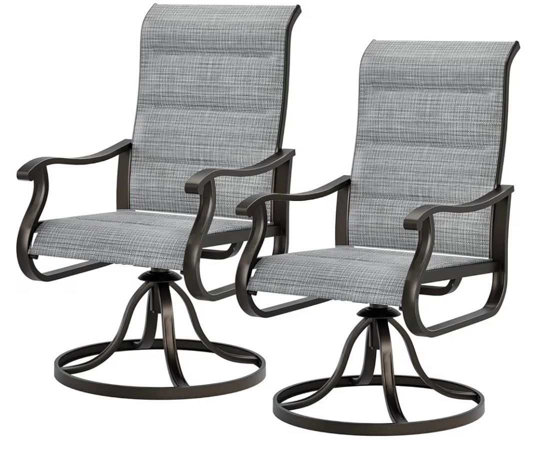 Patio Swivel Dining Chairs Set of 2, Outdoor New