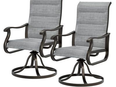 Patio Swivel Dining Chairs Set of 2, Outdoor New