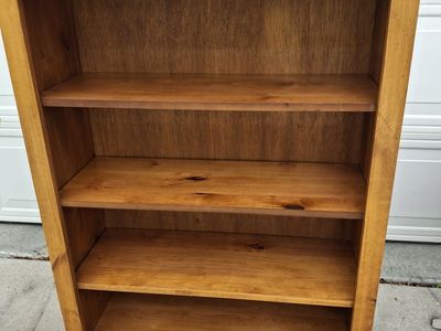 natural stain wood curio/book shelf