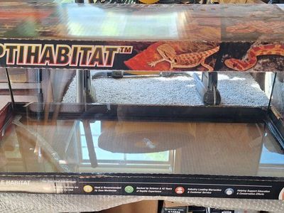 Zoo Med ReptiHabitat 25 Gallon Glass Reptile Terrarium Tank with Screen Cover