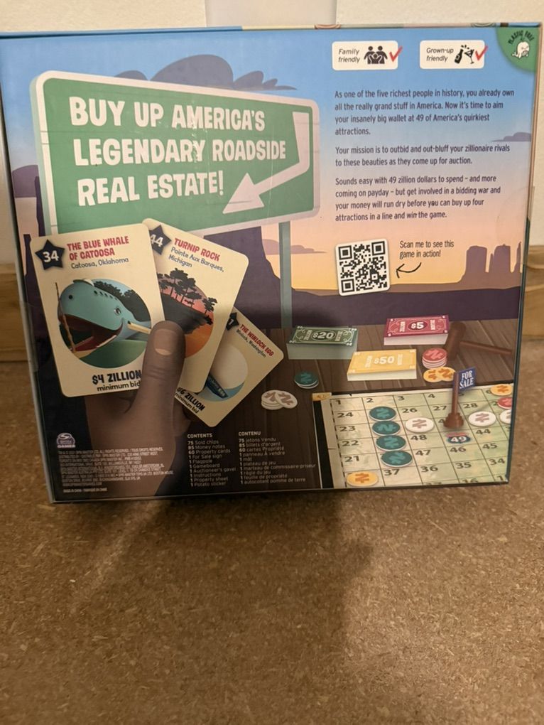 Zillionairs Road Trip USA Board Game
