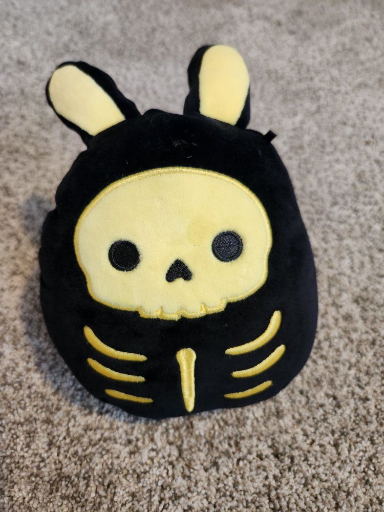 Squishmallows Original Black Skeleton Bunny Halloween Plush Toy 5 Inch
