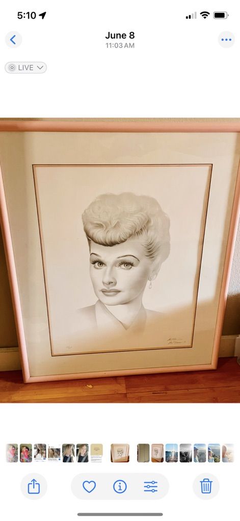 Beautiful Lucille Ball picture Frame