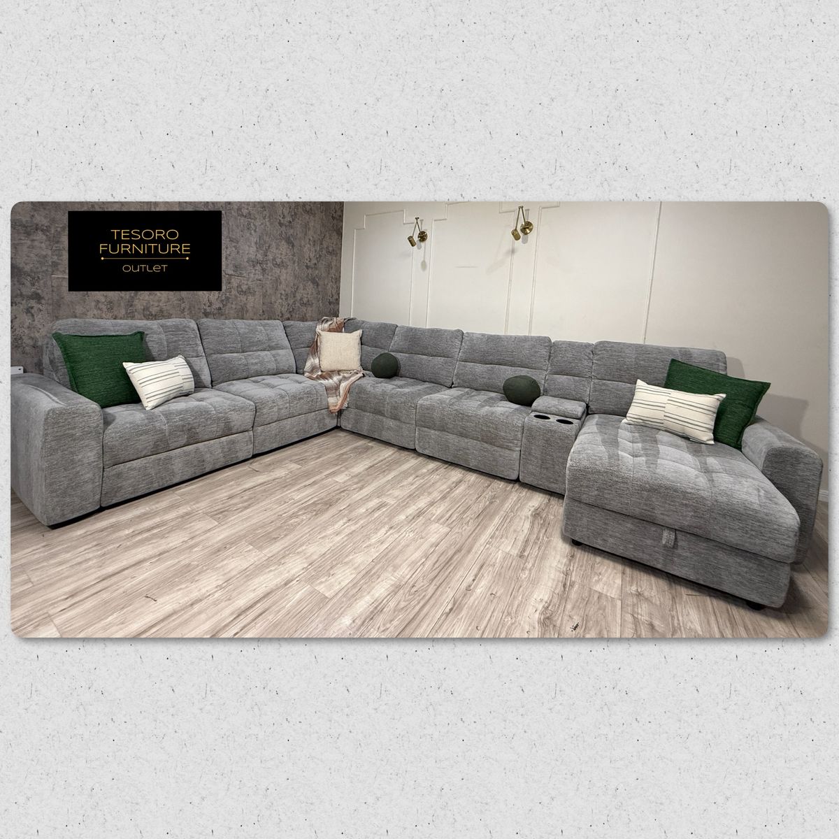 LARGE EMMA RECLINER SECTIONAL We Offer Delivery