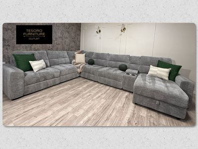 LARGE EMMA RECLINER SECTIONAL We Offer Delivery