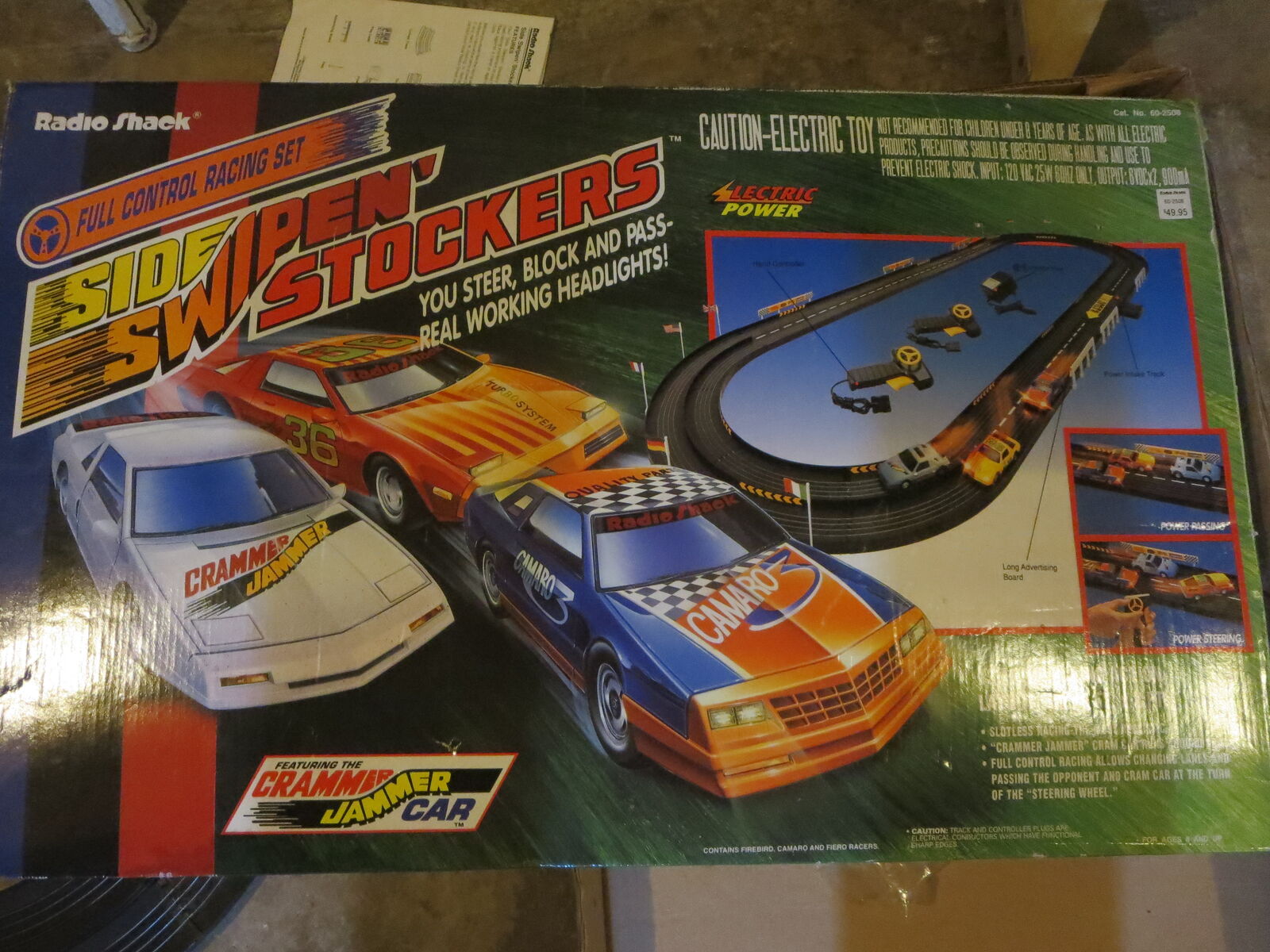 Vintage slotless slot cars side swipen strokers electric racing set