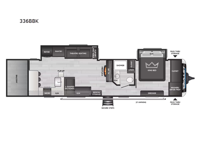 2025 Keystone RV Bullet 336BBK Travel Trailer Front Bedroom|Rear Kitchen