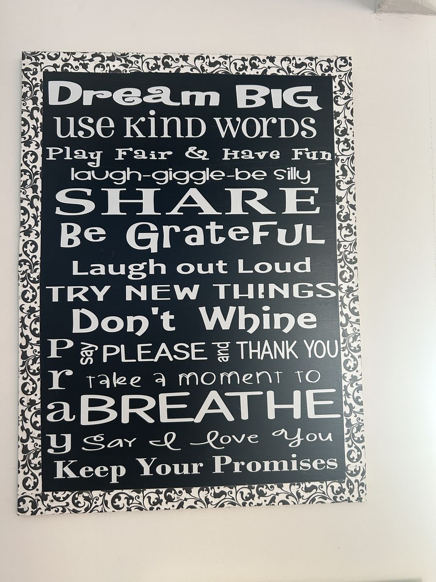 Large "Dream Big” Inspirational Wood Wall Sign – Farmhouse / Family Décor