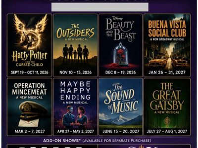 Broadway at the Eccles 2026-2027 Season Thursday Evening Series Tickets - Orchestra Center Floor Seats!