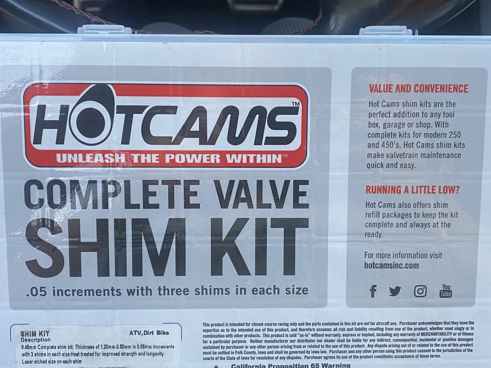 Hot Cams Dirt Bike Shim Kit 